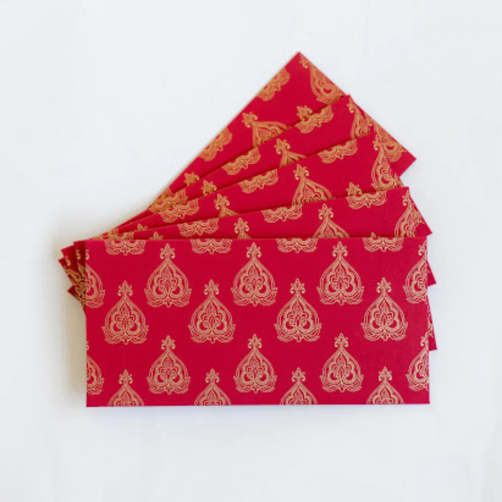 Money Gift Envelopes - Mughal Red