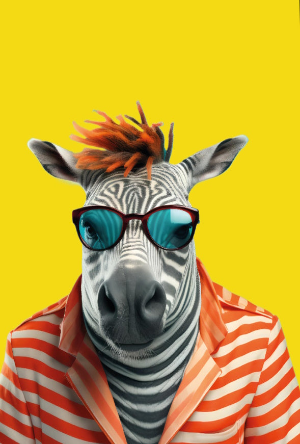 Hipster Zebra Portrait