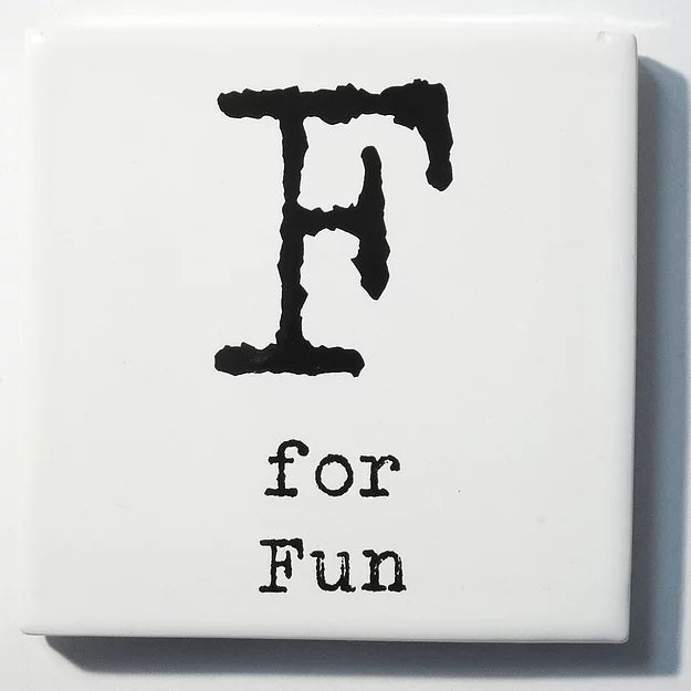 Letter Ceramic Coasters - F For