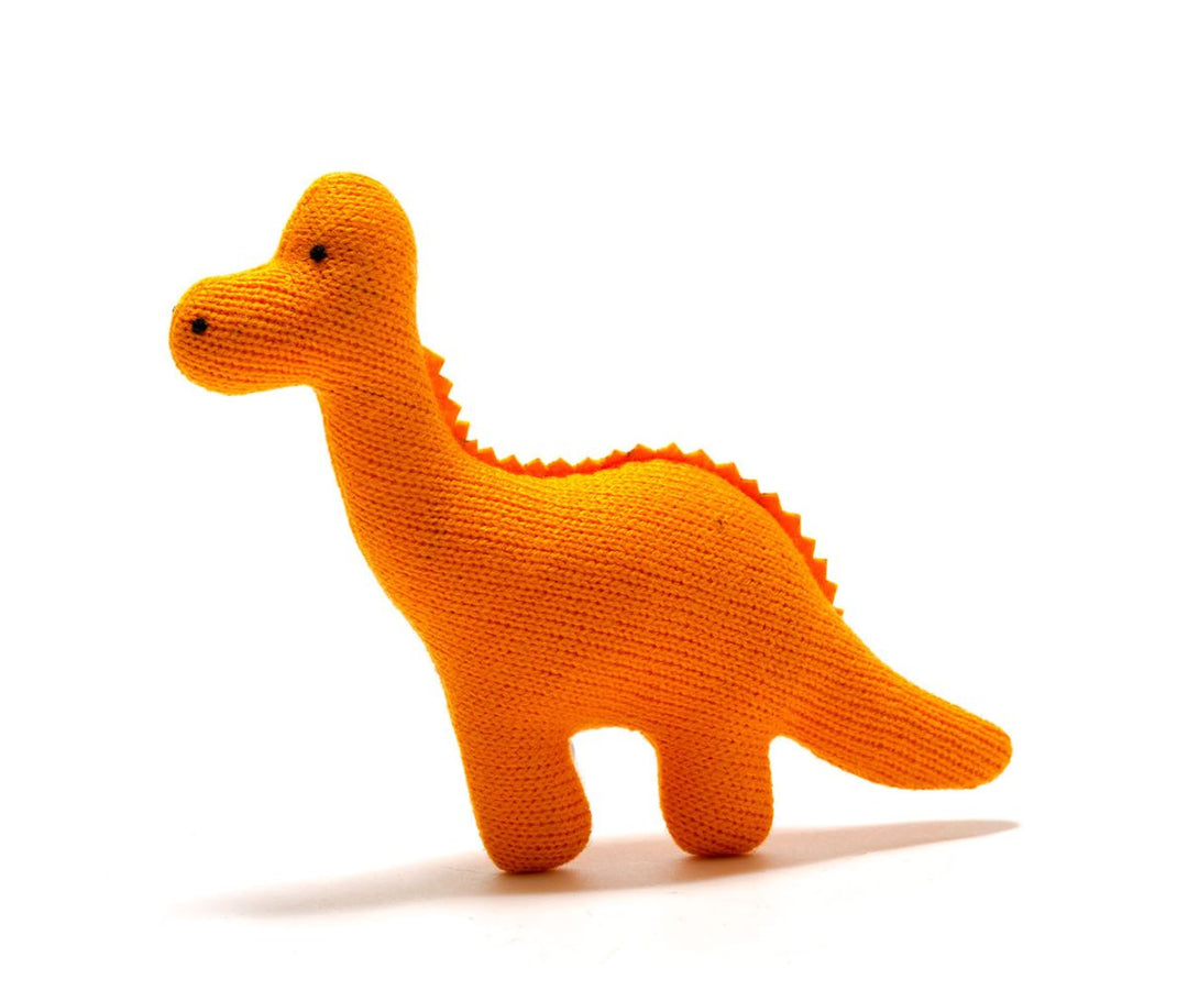 Diplodocus Knitted Sensory Toy - Orange