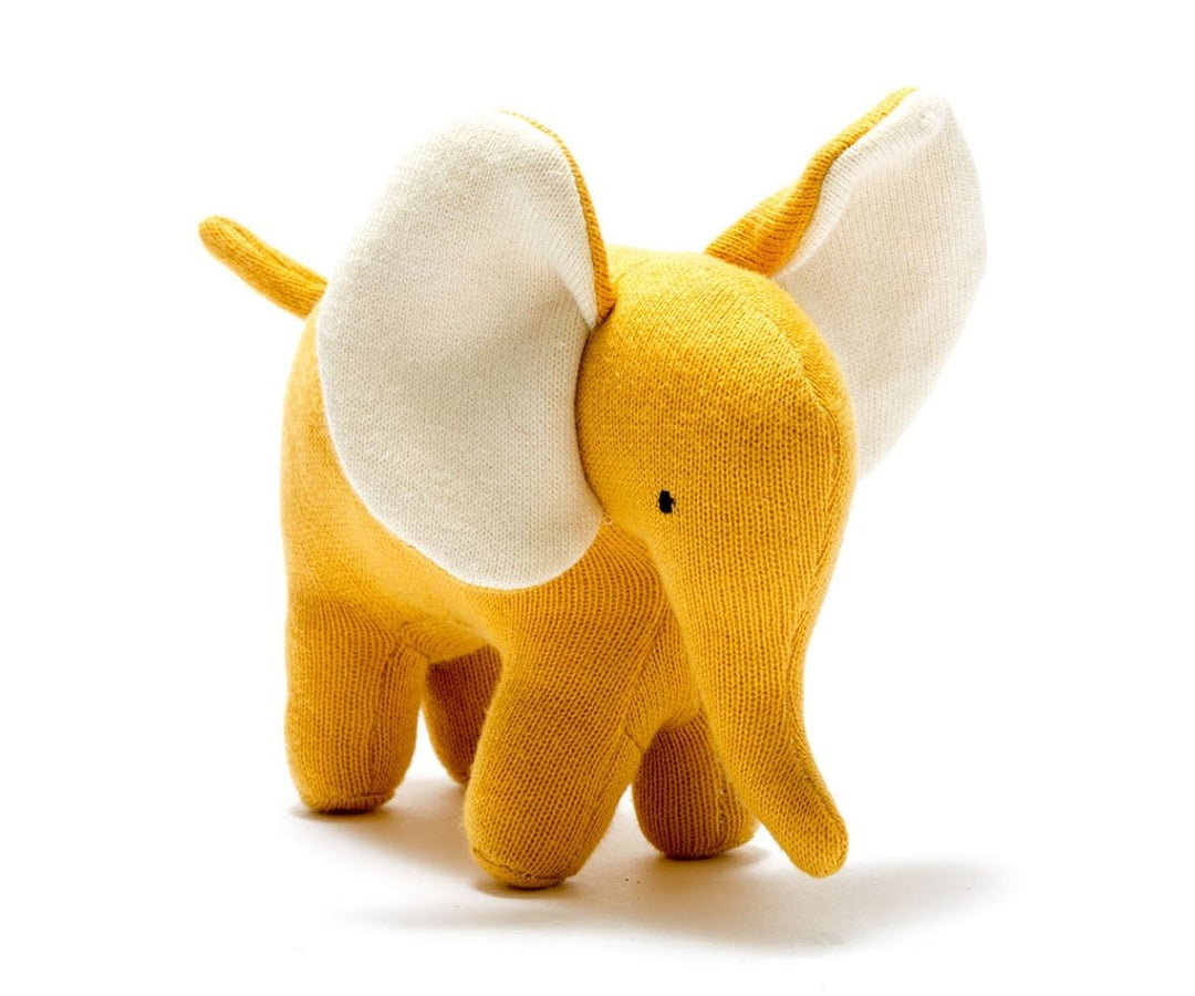 Elephant Organic Cotton Soft Toy - Mustard
