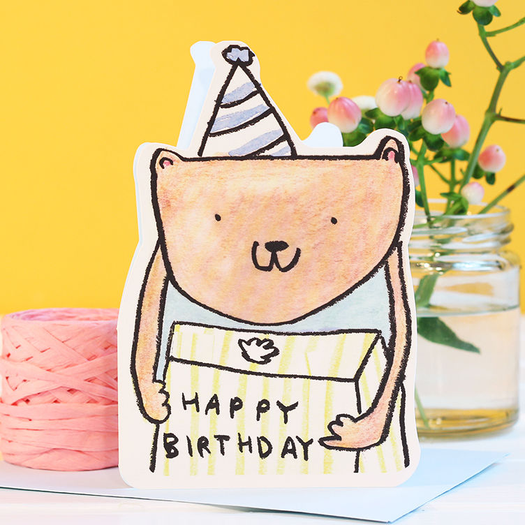 Cut-Out Bear Birthday Card