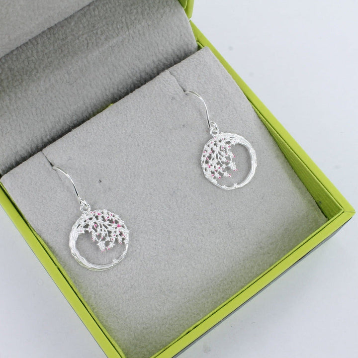 Cherry Blossom Sterling Silver Earrings