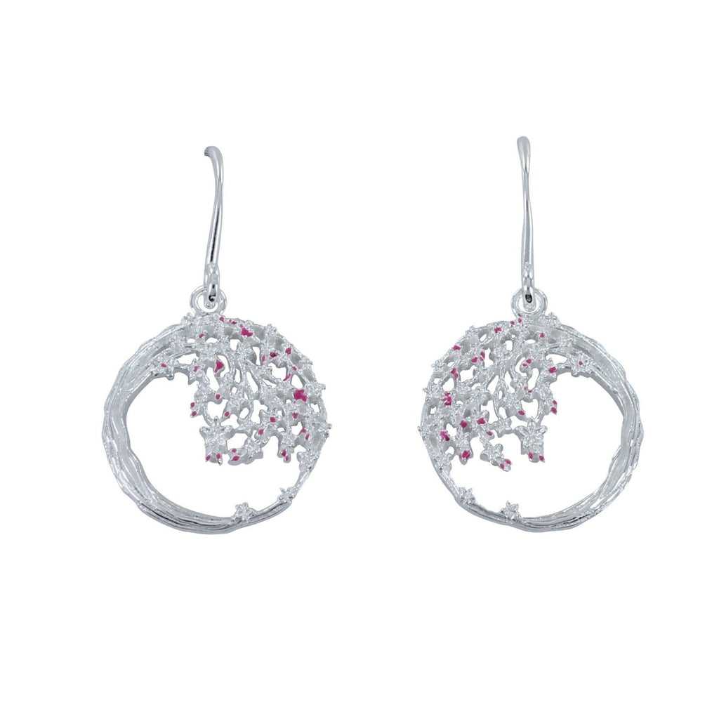 Cherry Blossom Sterling Silver Earrings