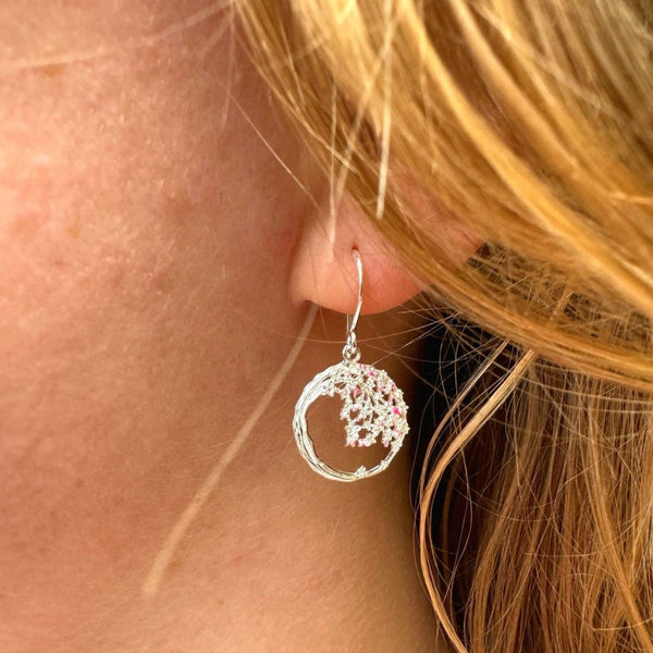 Cherry Blossom Sterling Silver Earrings
