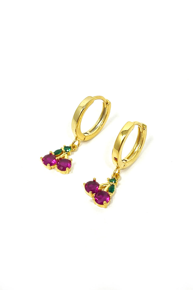 Cherry Drop Gemstone Earrings