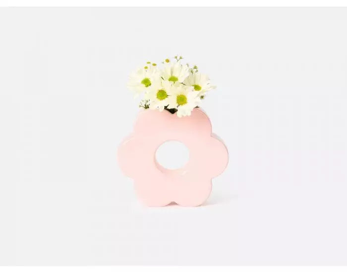 Oopsie Daisy Ceramic Vase - Pink