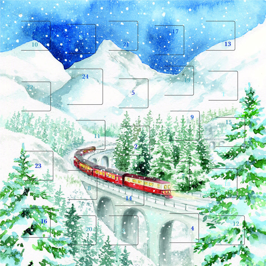 Alpine Train Advent Calendar Card
