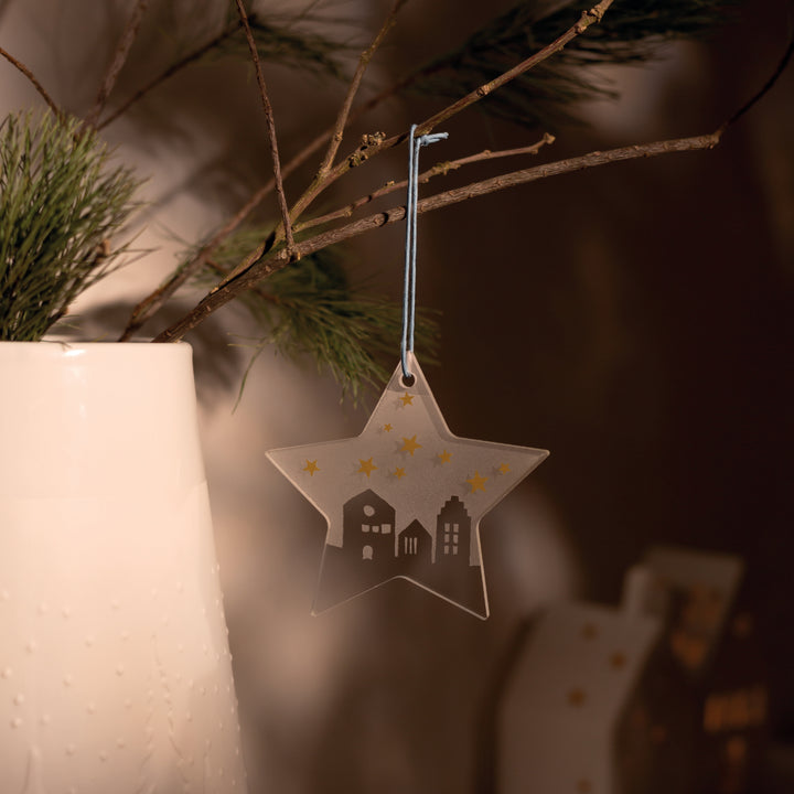 Iced Star Hanging Decoration - City