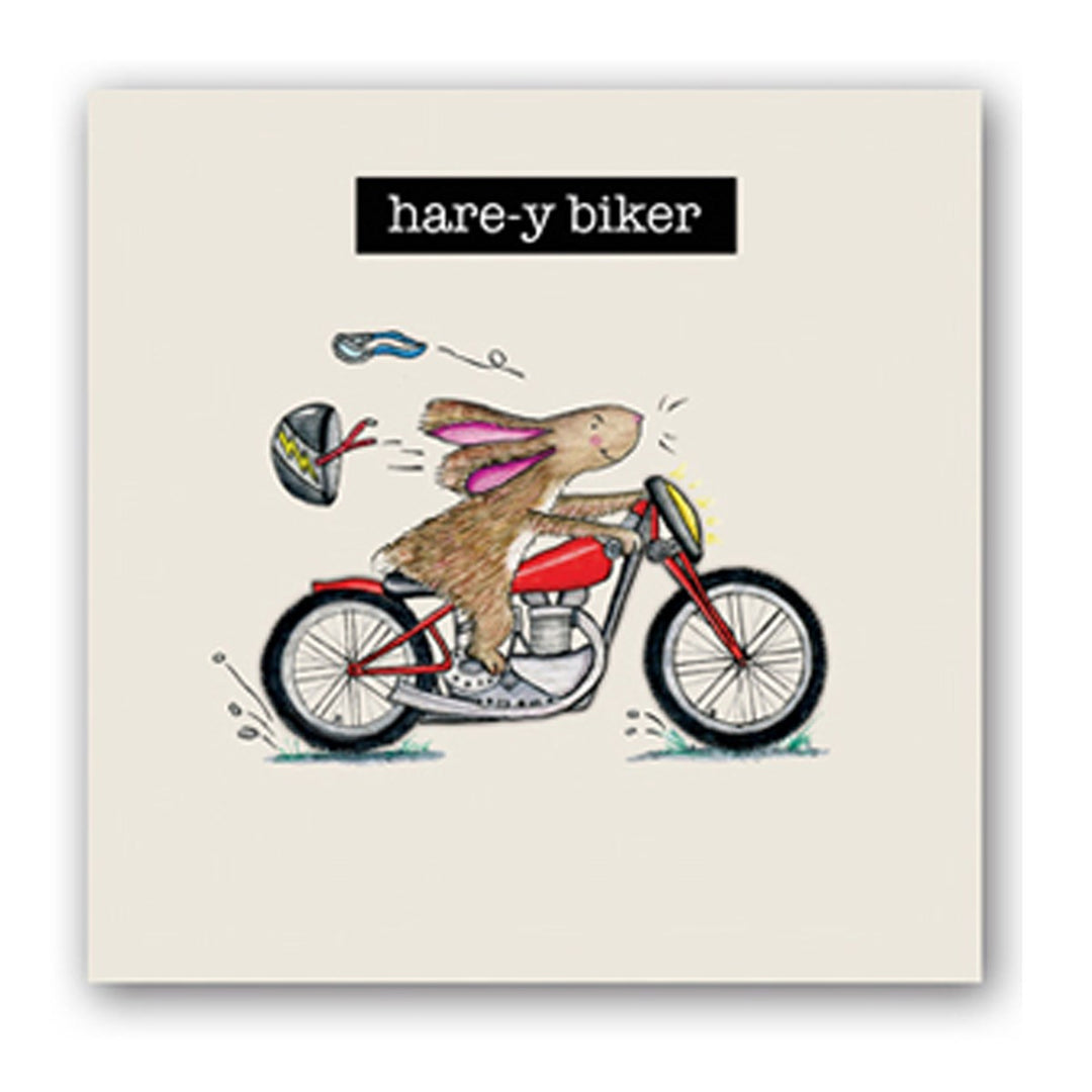 Hare-y Biker Greetings Card
