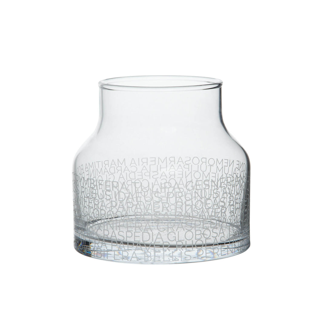 Botanical Names Glass Vase