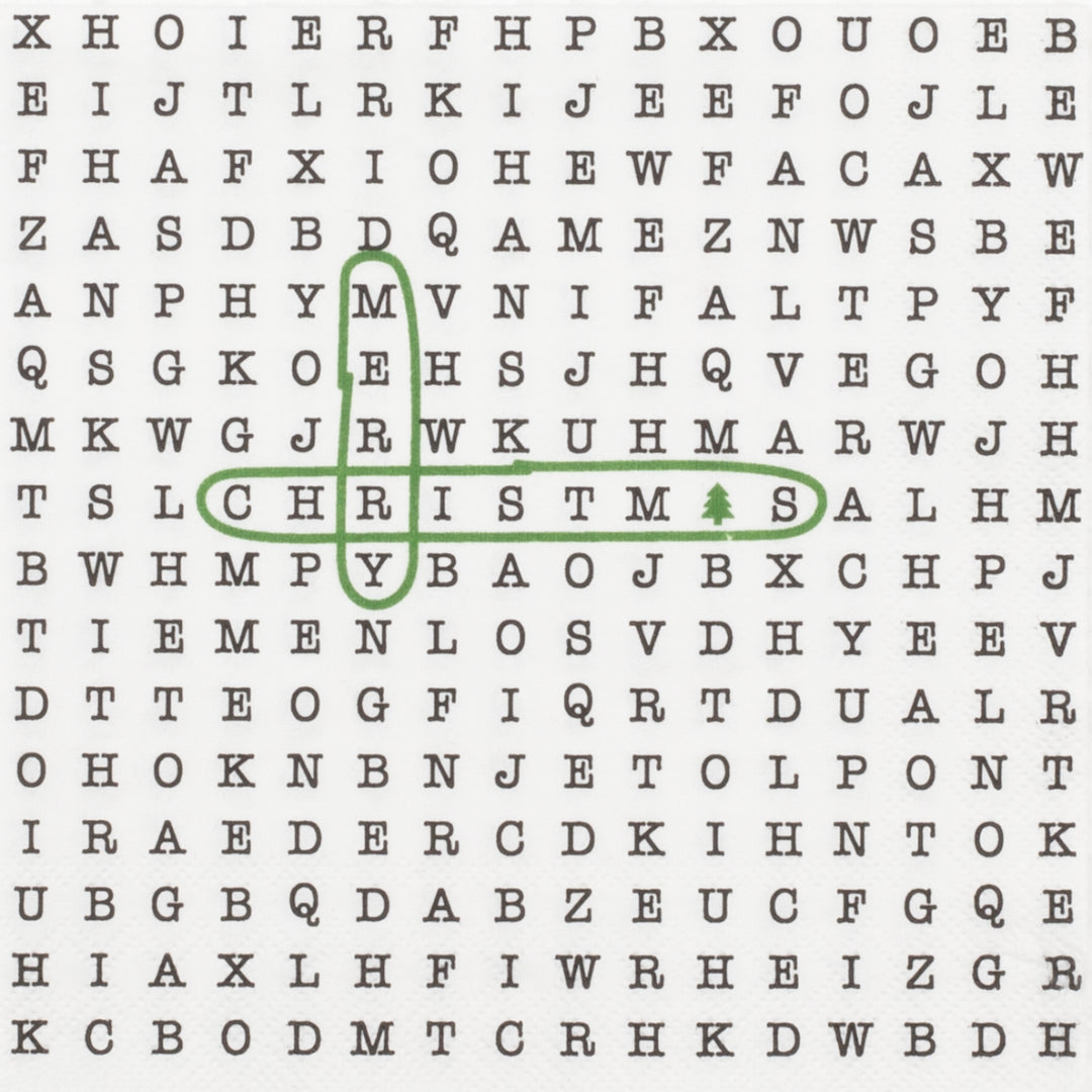 Paper Napkin - Merry Christmas Word Search