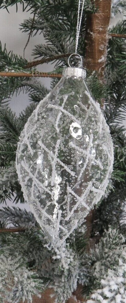 Frosted Clear Ice Bauble