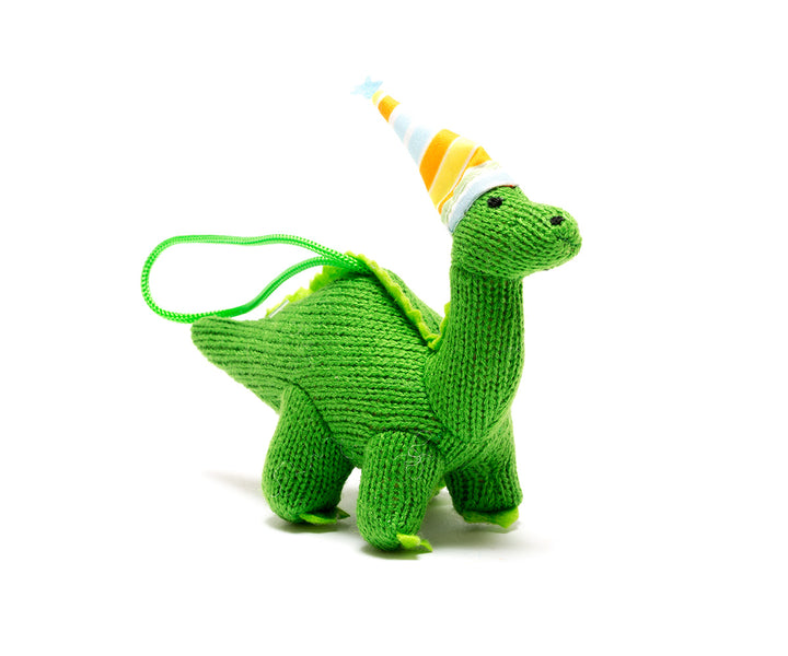 Diplodocus In Party Hat Hanging Decoration