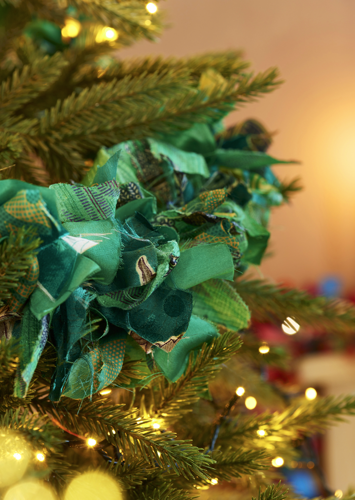 Recycled Sari Fabric Eco Tinsel/Garland - Green