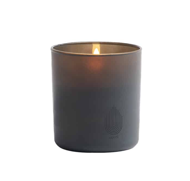 LED Glass Candle - Grey 6cm