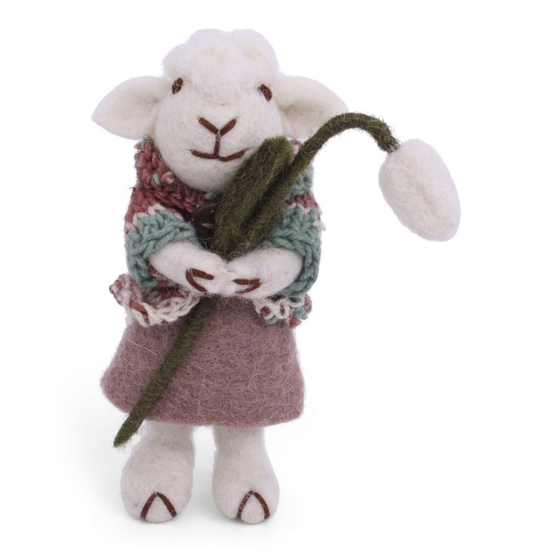Sheep Girl With Snowdrops
