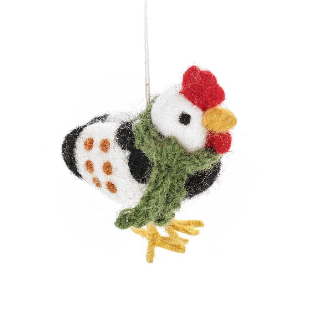 Clara the Chicken Felt Hanging Decoration