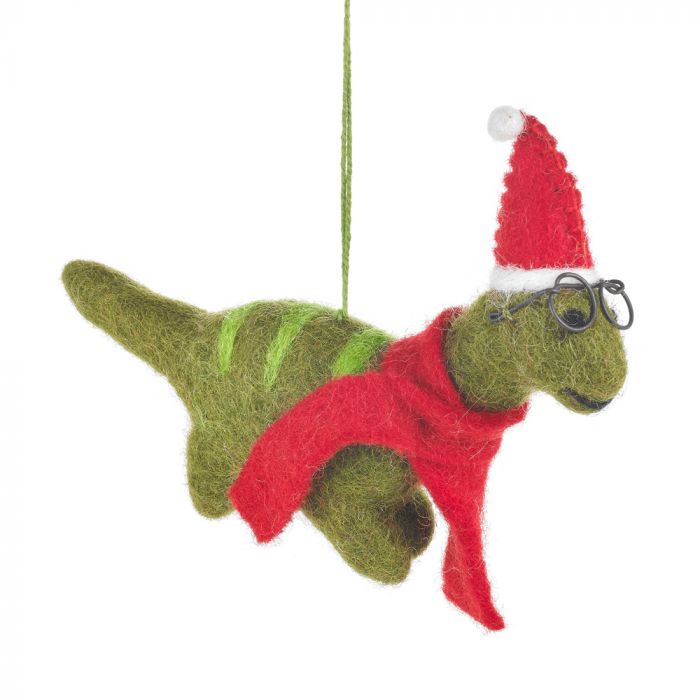 Dinosaur with Specs Felt Hanging Decoration