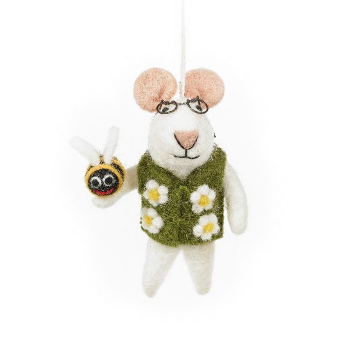 Isaac the Mouse with Bumblebee Hanging Decoration