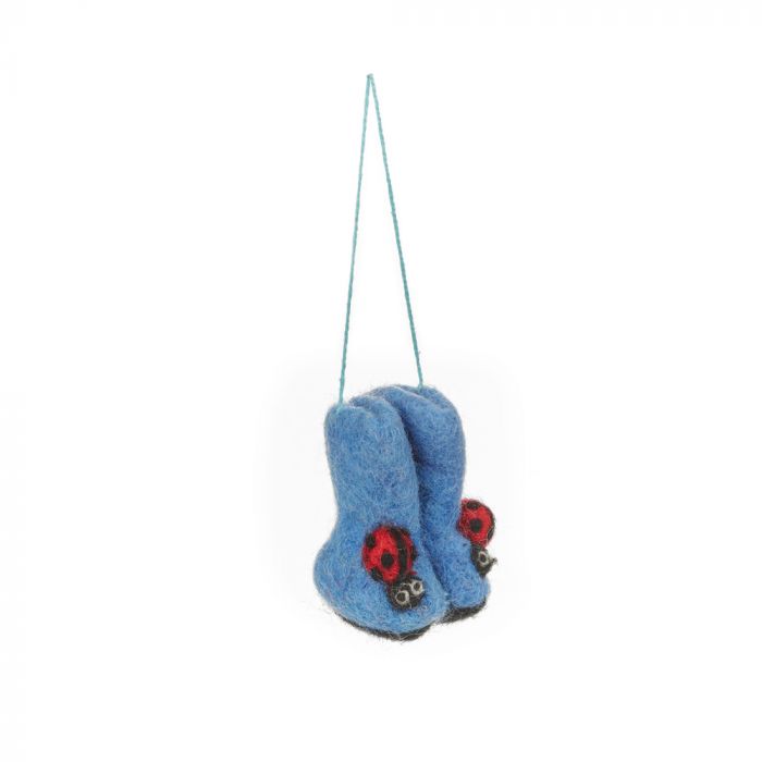 Ladybird Wellington Boots Hanging Decoration