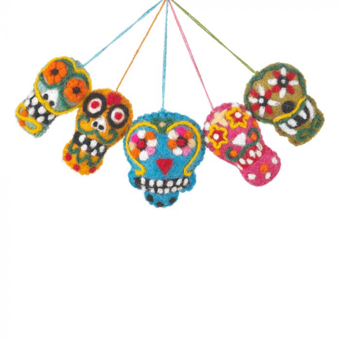 Sugar Skull Felt Hanging Decoration