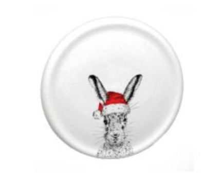 Christmas Sassy Hare Bone China Coaster