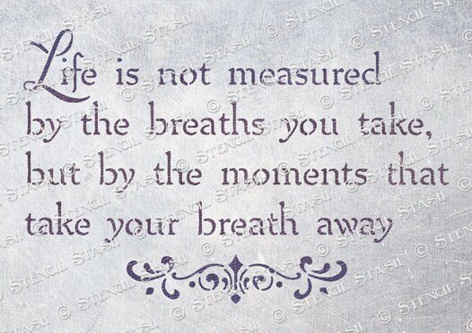 Life Breath Quote Stencil