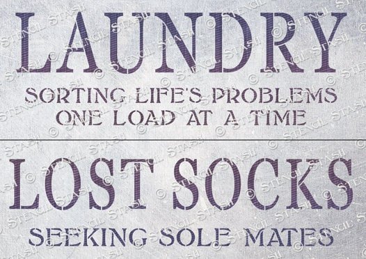 Laundry Signs Stencil