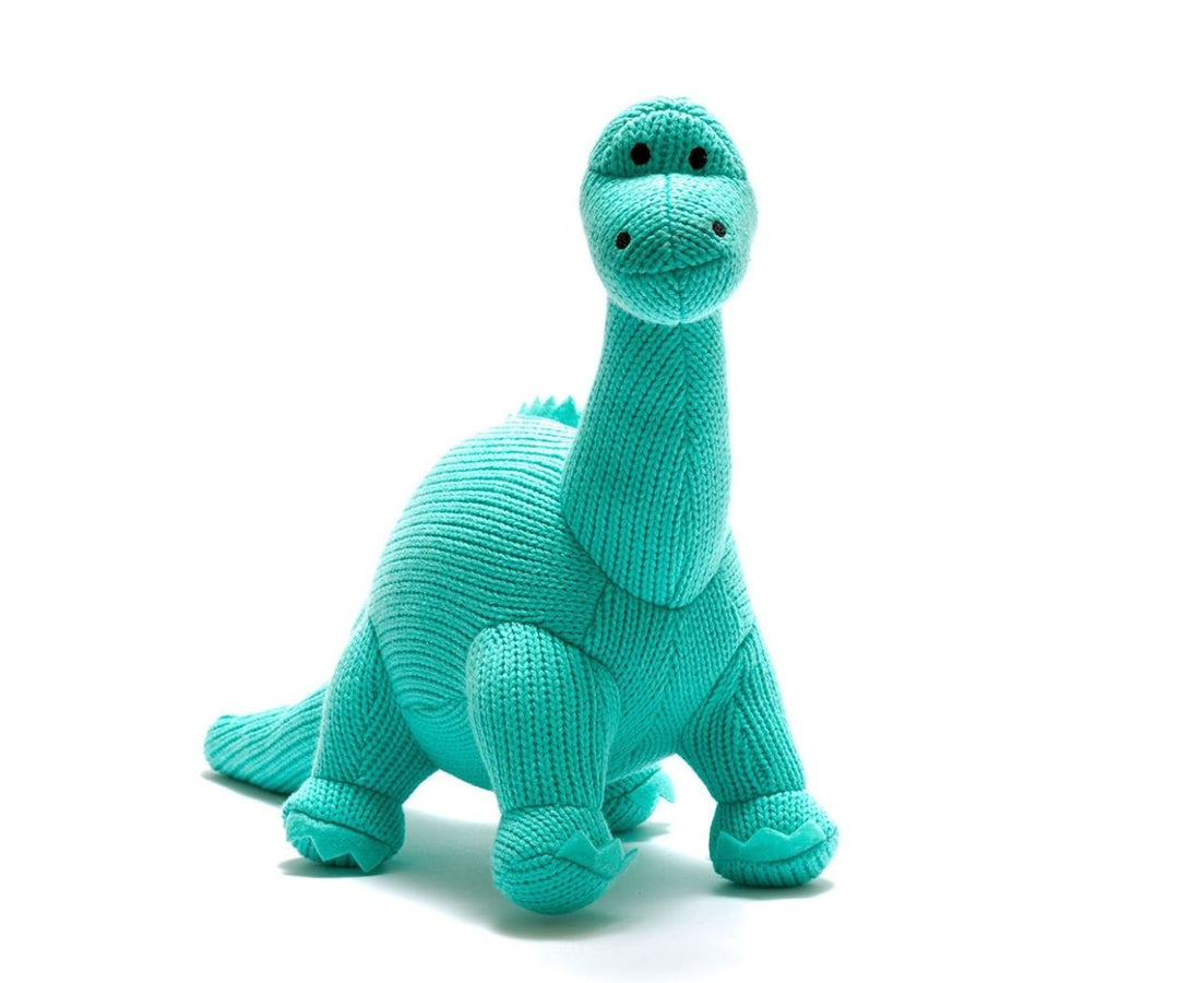 Diplodocus Knitted Toy - Ice Blue