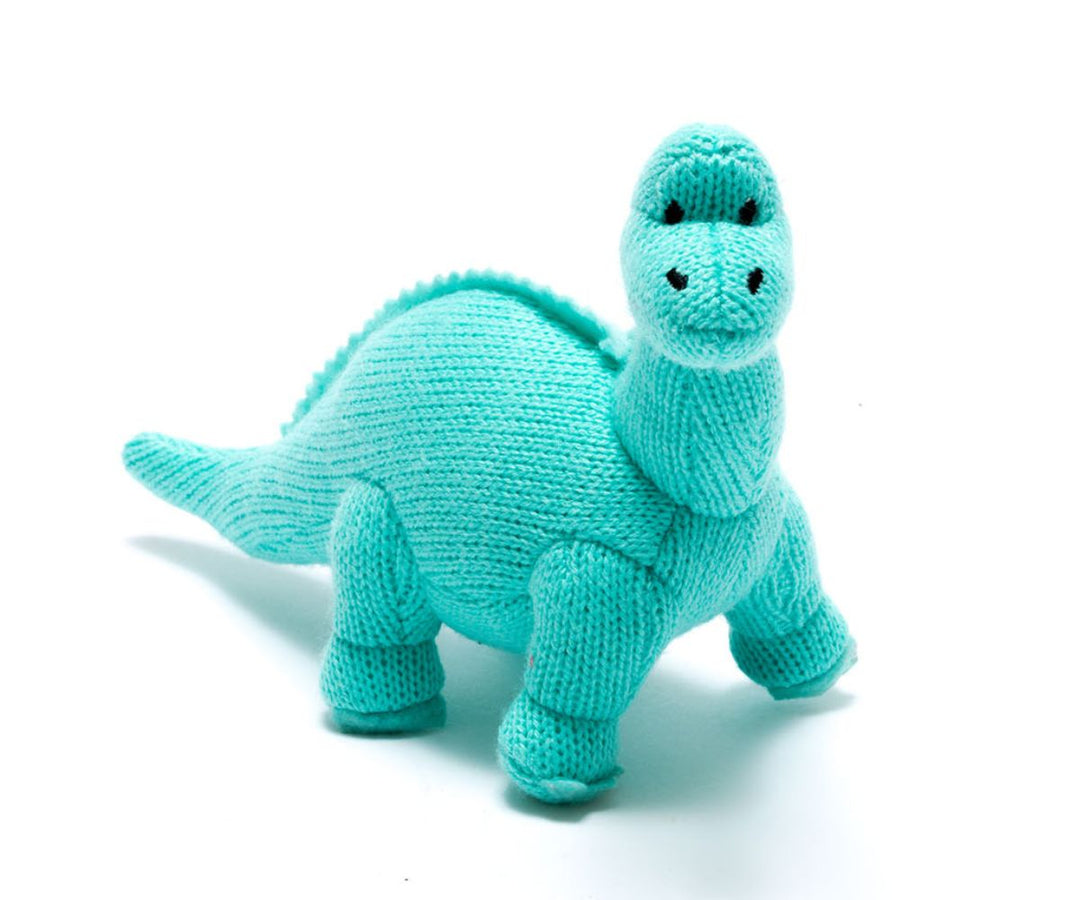 Diplodocus Baby Rattle - Ice Blue