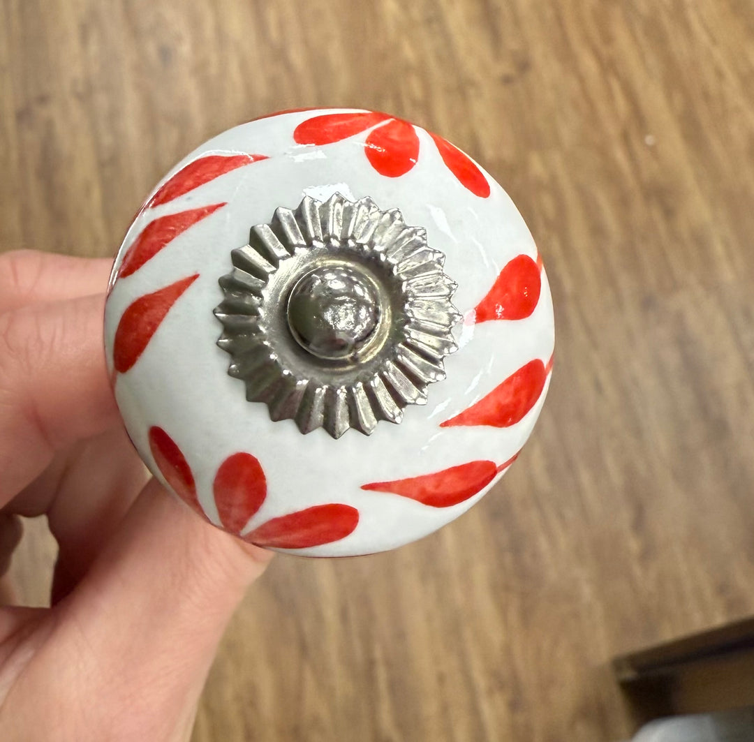 Bold Red Flower Knob