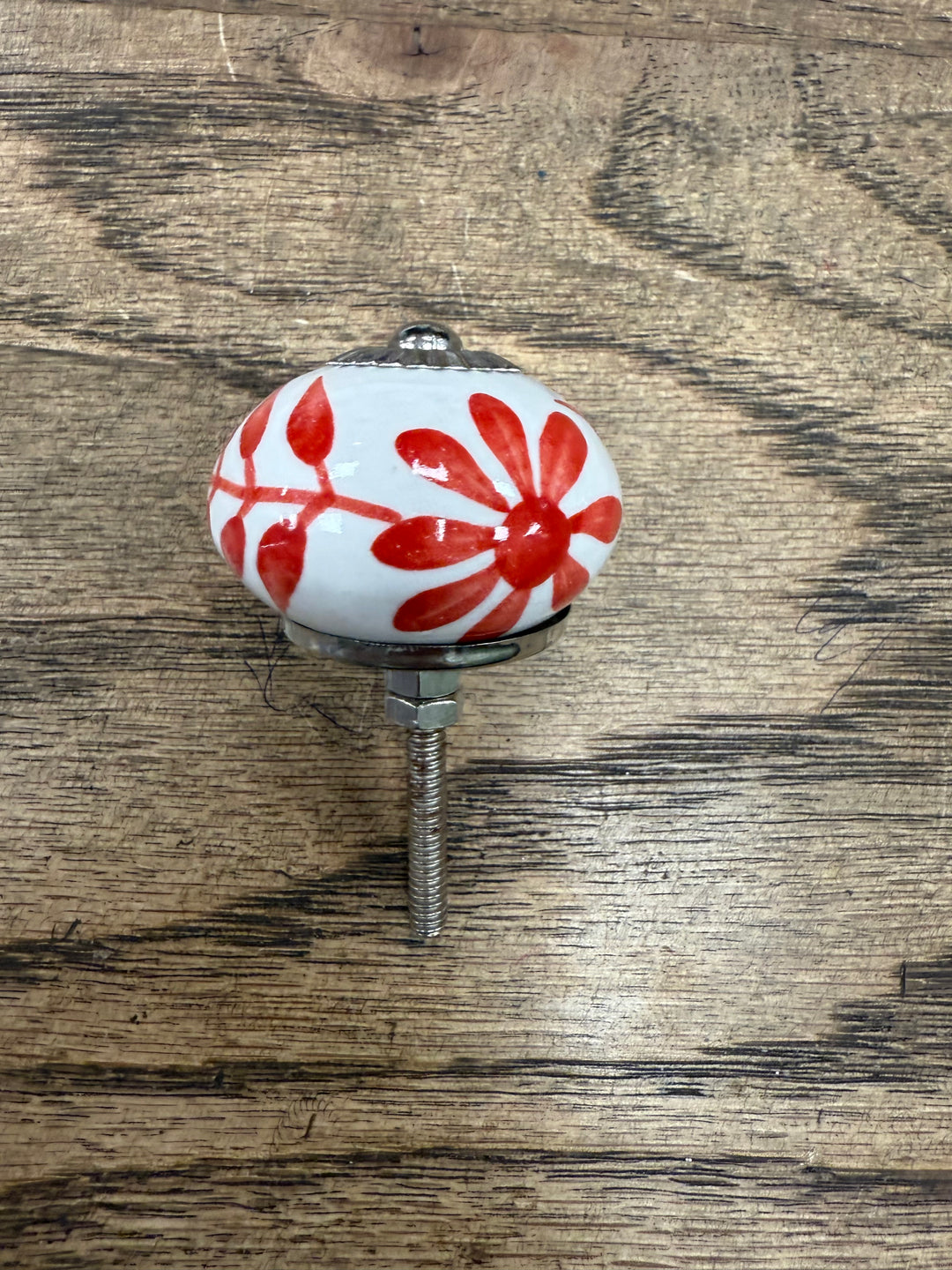 Bold Red Flower Knob