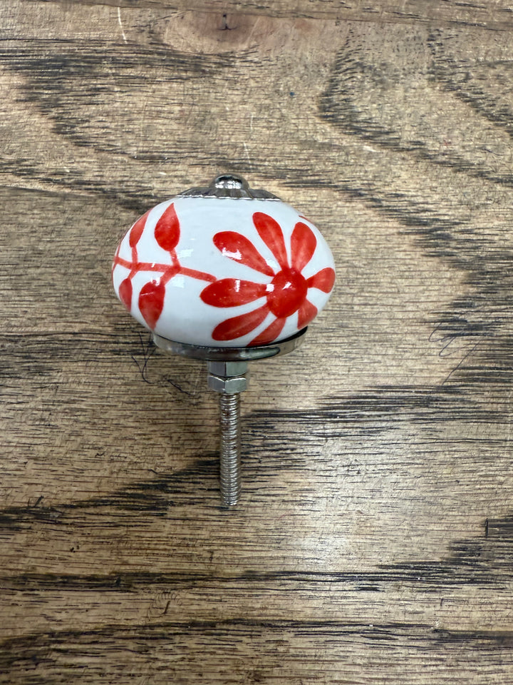 Bold Red Flower Knob