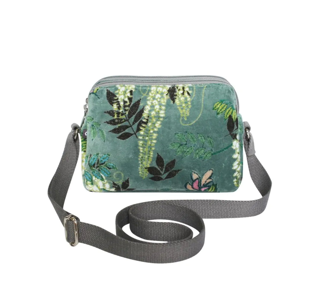 Botanical Velvet Anna Bag - Jade