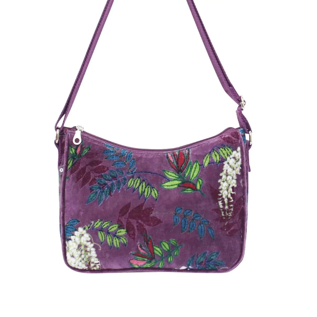 Botanical Velvet Emily Bag - Aubergine