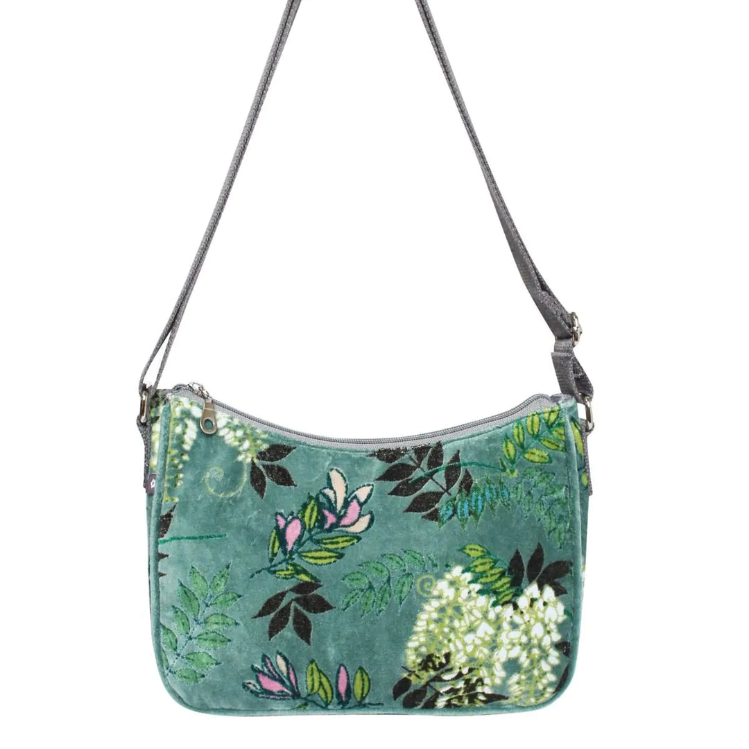 Botanical Velvet Emily Bag - Jade