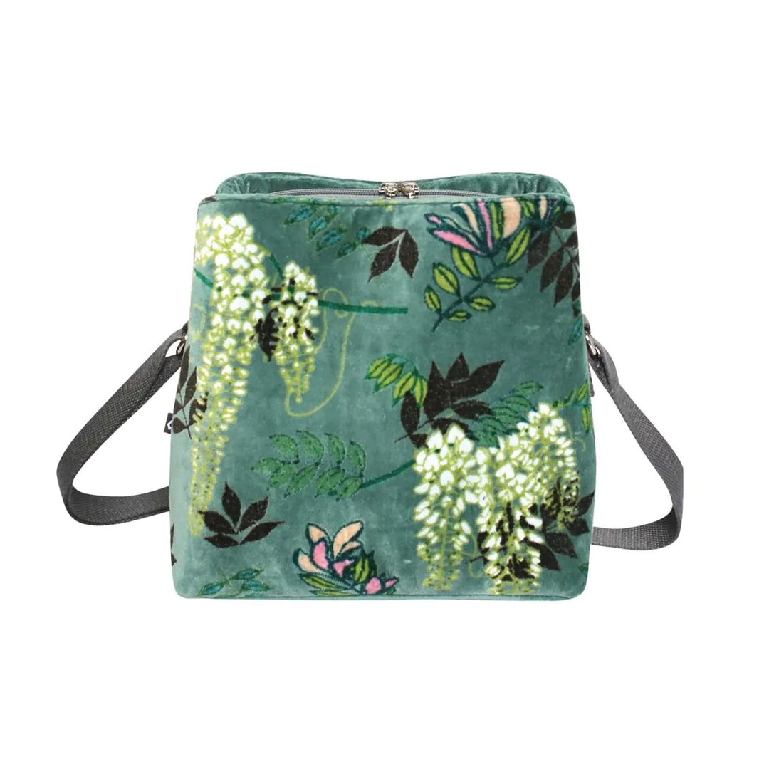 Botanical Velvet Logan Bag - Jade