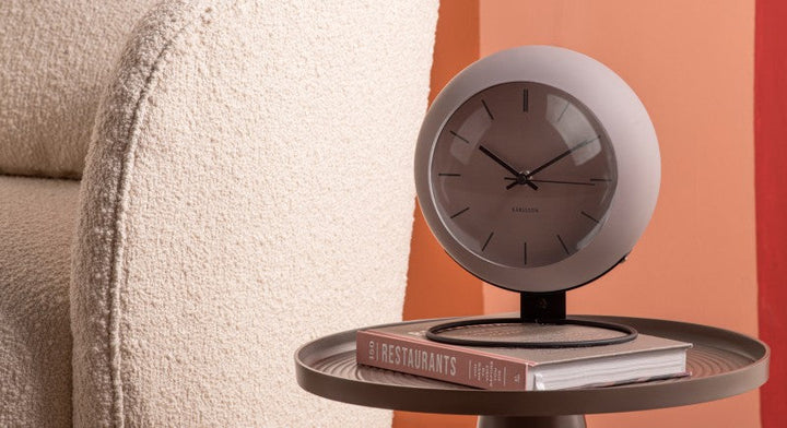 Nirvana Globe Table Clock -  Dark Warm Grey