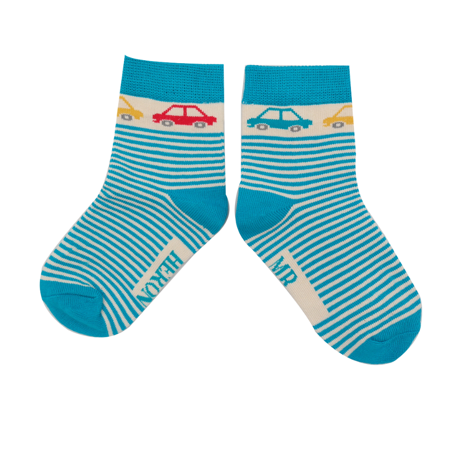 Children's Bamboo Socks  - Cars & Stripes