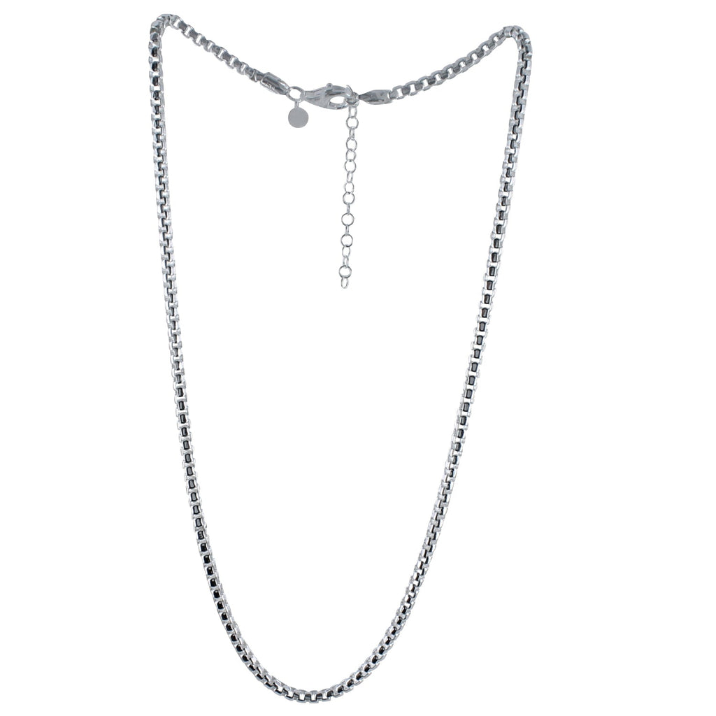 Men's Large Box Chain Sterling Silver Necklace