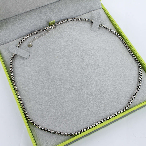 Men's Large Box Chain Sterling Silver Necklace