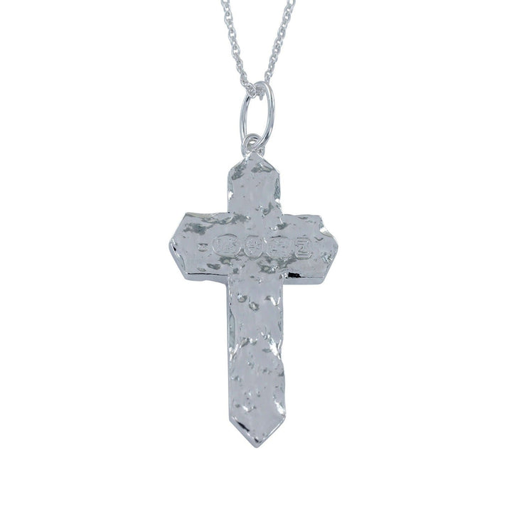 Sterling Silver Textured Cross Necklace