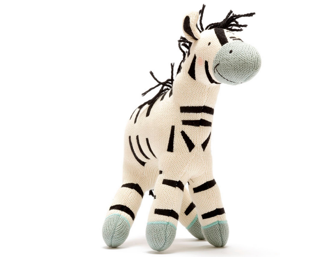 Zebra Soft Toy - Knitted Organic Cotton