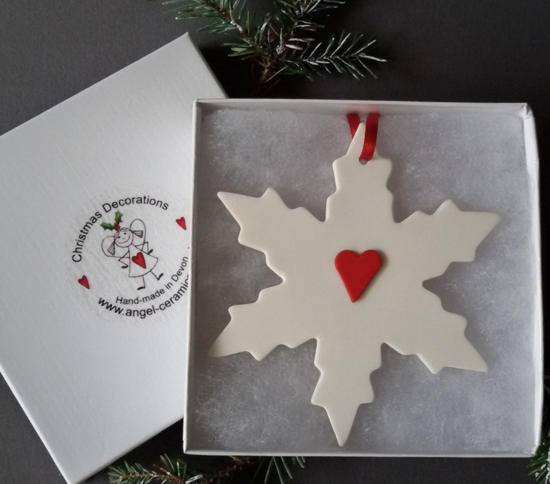 Snowflake Decoration - Red Heart 80