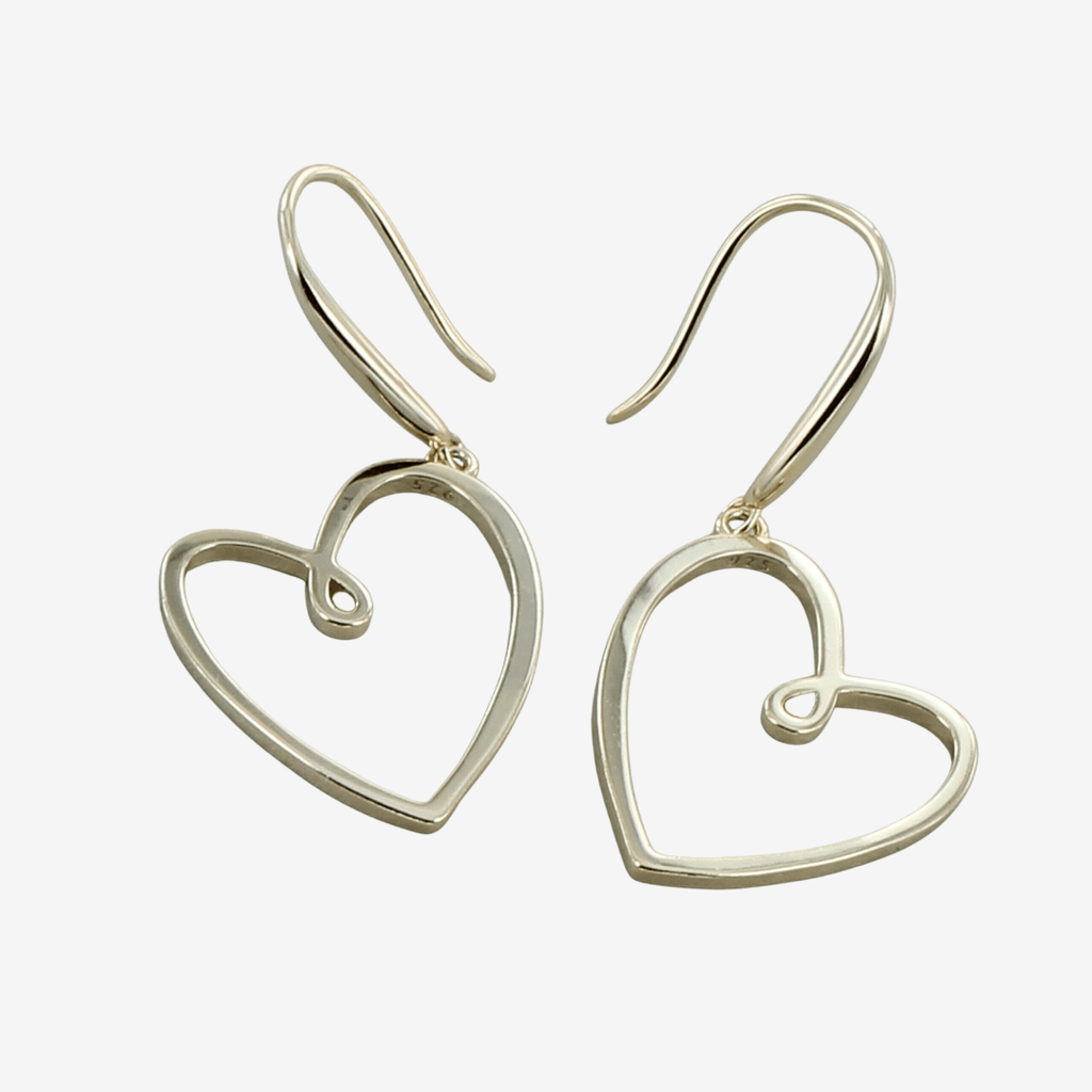 Looped 18ct Gold Plated Sterling Silver Heart Earrings