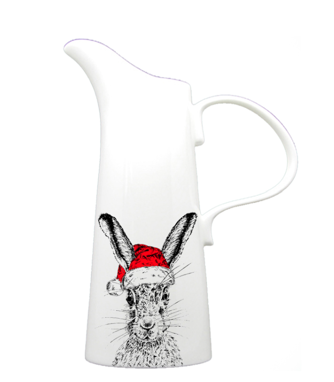 Christmas Sassy Hare Bone China Jug
