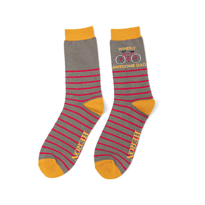Men's Bamboo Socks - Wheely Awesome Dad