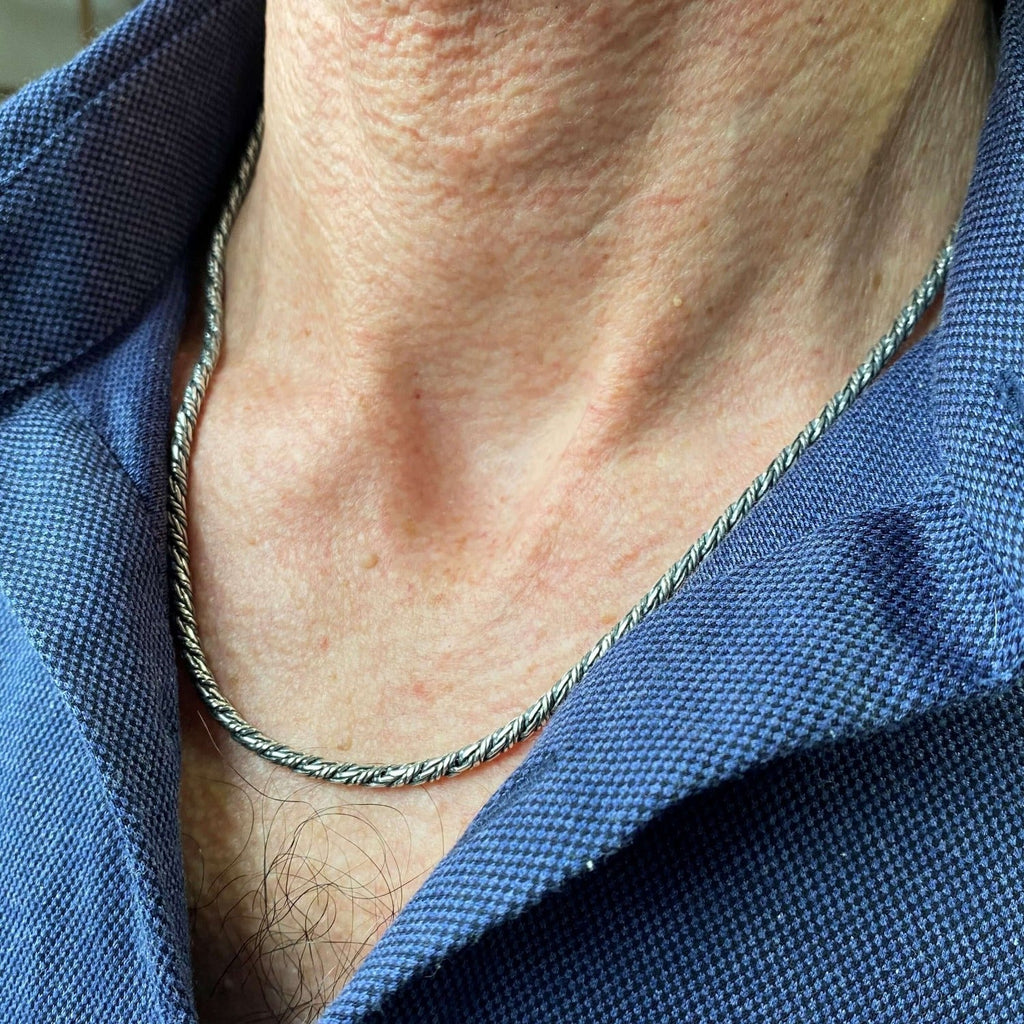 Men's Fox Tail Sterling Silver Necklace
