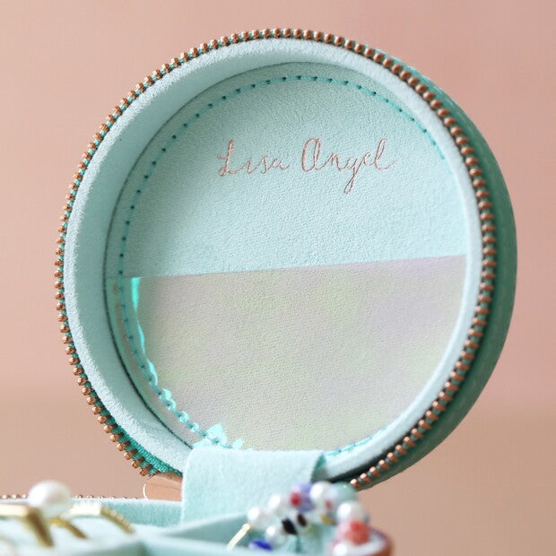 Round Jewellery Case - Green
